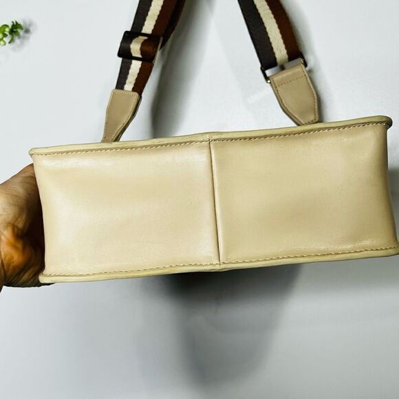 Spartina 449 Nude Cream Leather Shoulder Bag Purse - Picture 15 of 16